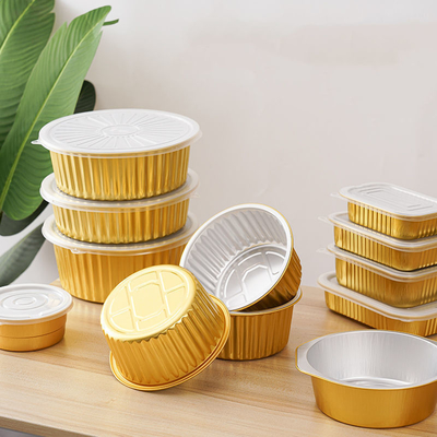Runder Aluminiumfolie-Brotdose-Grill-Tin Foil Take Away Packaging-Kasten
