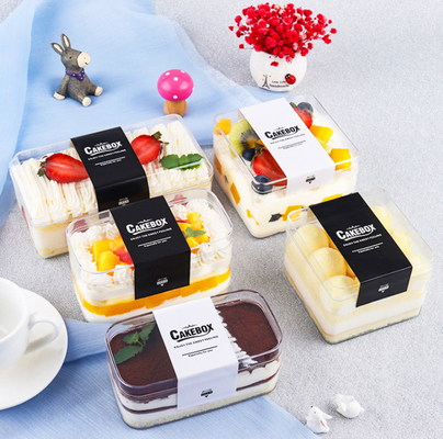 HAUSTIER Plastikverpackungs-Kasten des tiramisu-Nachtisch-kleinen Kuchens mit Deckel