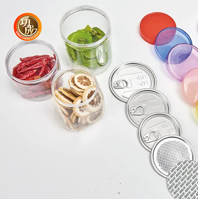 Custom Clear Breitmunde PET Plastikgefäße Zylinderform für Schokolade
