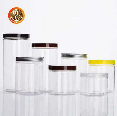 Leere Weitmahlwaren Süßigkeiten PET Kunststoff Verpackungsglas 1250ml Runde Form