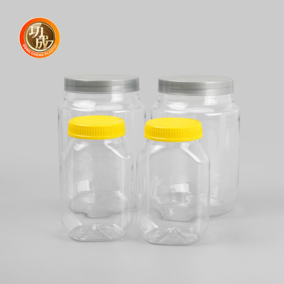 STAU-Flaschen-Nahrungsmittelgrad HAUSTIER Plätzchen-Glas der großen Öffnung leeres Plastik