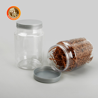 STAU-Flaschen-Nahrungsmittelgrad HAUSTIER Plätzchen-Glas der großen Öffnung leeres Plastik