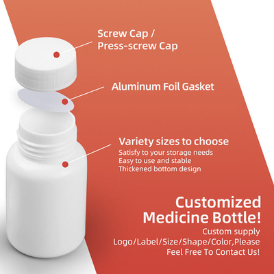Leere PET Plastiktablettenfläschchen HDPE Vitamin-Kapsel-Verpackenflasche