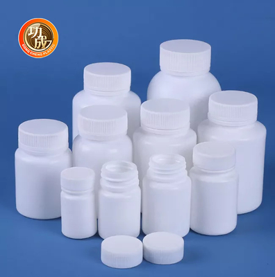Leere runde weiße Plastiktablettenfläschchen HDPE-Medizinflasche 50ml 60ml 100ml 150ml 200ml