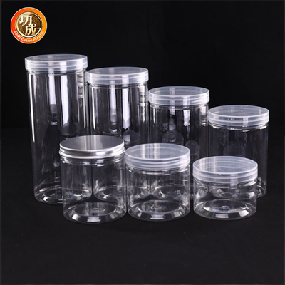Plastikgläser leere klare des Süßigkeits-Plätzchen-Glas-500ml der großen Öffnung Nahrungsmittelmit Schraubverschluss- Deckeln