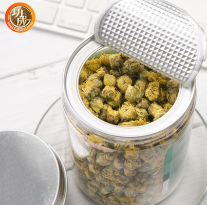 Leeres Haustier-Praline-Plätzchen-Glas-Plastikschokoladen-Glas mit Aluminiumdeckel