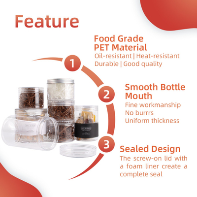 Kundenspezifisches kleines Plastiknahrungsmittelspeicher-Süßigkeits-Plätzchen-Glas 420ml 500ml 600ml