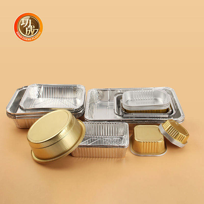 Silbernes Gold fertigen Fach-Aluminiumfolie-Brotdose der Verpackungs-Kasten-3 besonders an