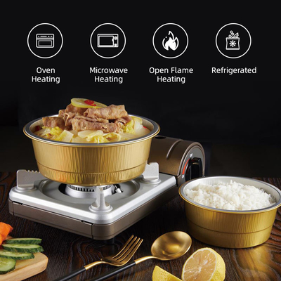 Runder Aluminiumfolie-Brotdose-Grill-Tin Foil Take Away Packaging-Kasten