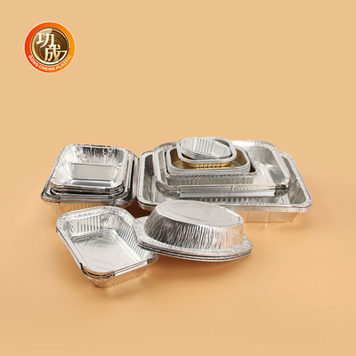 Wegwerfrechteck fertigen Verpackungs-Kasten-Fluglinien-Mahlzeit-Aluminiumfolie-Brotdose besonders an