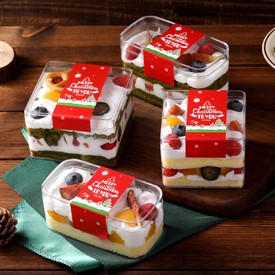 Quadratischer Tiramisu-Kuchen-Vorratsbehälter-Gebäck-Kremeis-Nachtisch-süßer Verpackenkasten