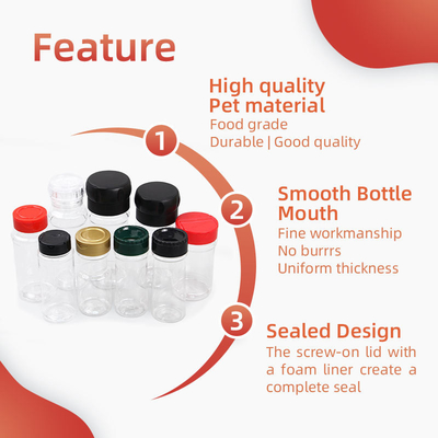 HAUSTIER Nahrungsmittelgrad-Shaker Plastic Spice Bottless 350ml 500ml Gewürz-Gläser