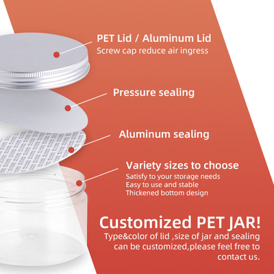 ODM Süßigkeiten Cookie Jar 85 Kaliber PET Transparent leere Lebensmittelqualität
